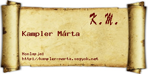 Kampler Márta névjegykártya