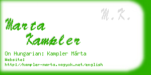 marta kampler business card